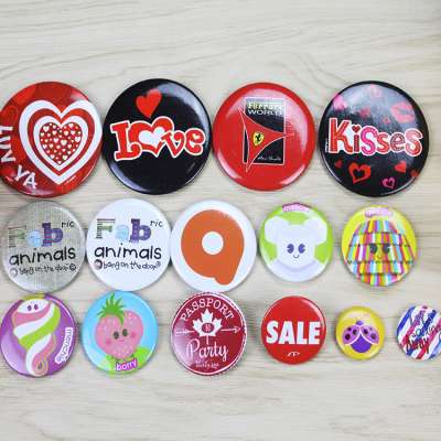 High quality custom printed round colorful pin back button badge with safe tin for promotion