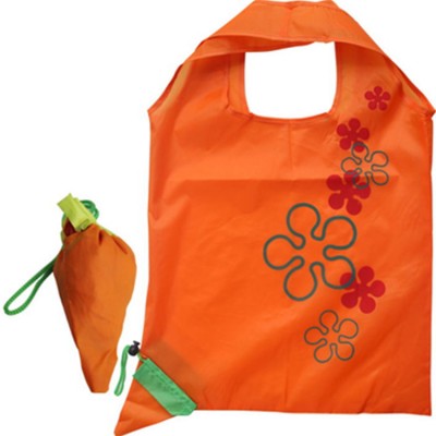 Promotion custom logo cheap polyester fashion carrot tote bag with handle